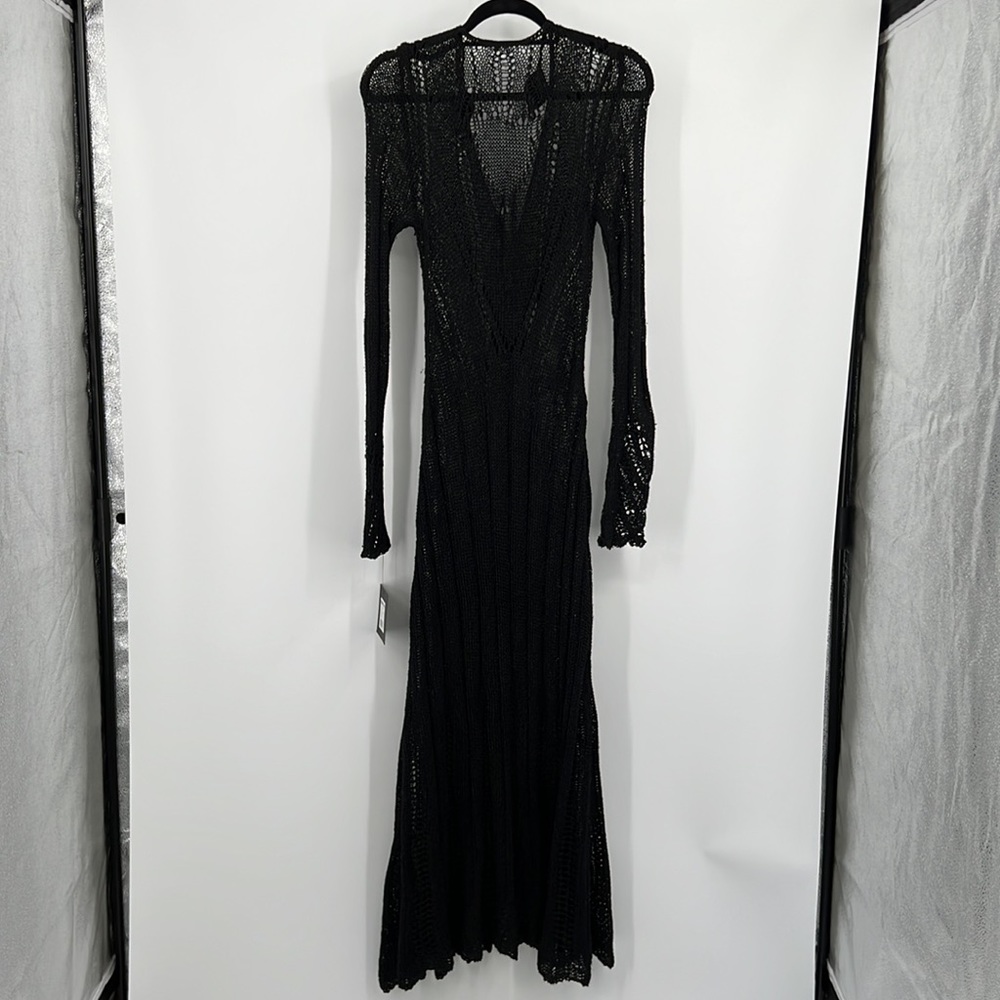 Norma Kamali Black Sheer Maxi Dress - Picture 11 of 11